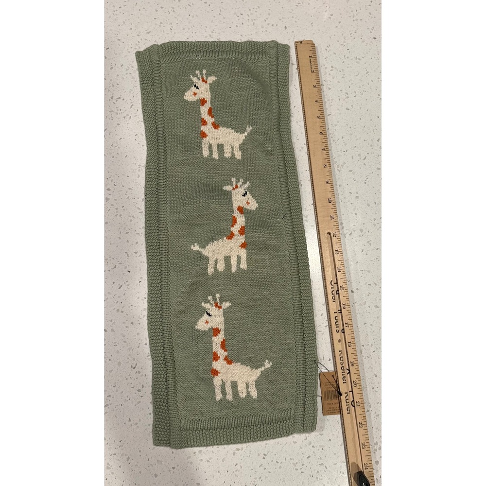 Creative Co-Op Giraffe Cotton Knit Burp Cloth Sage Green DF0773A NWT